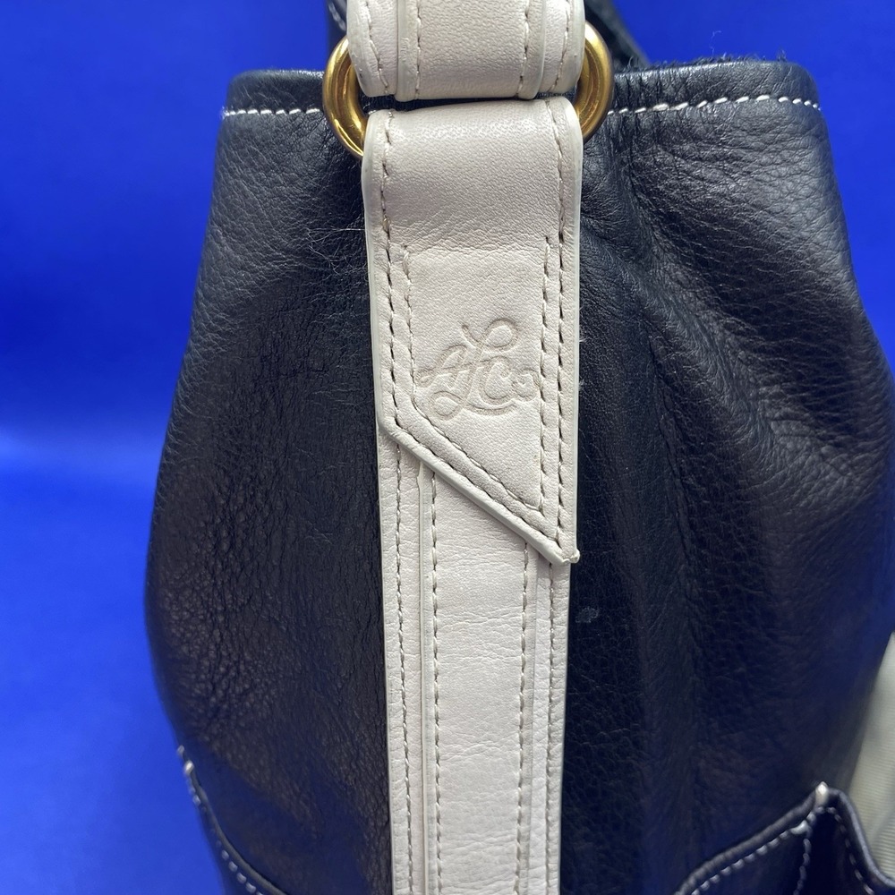American leather co stratford hobo Black And White leather bag new with tags - Picture 7 of 12